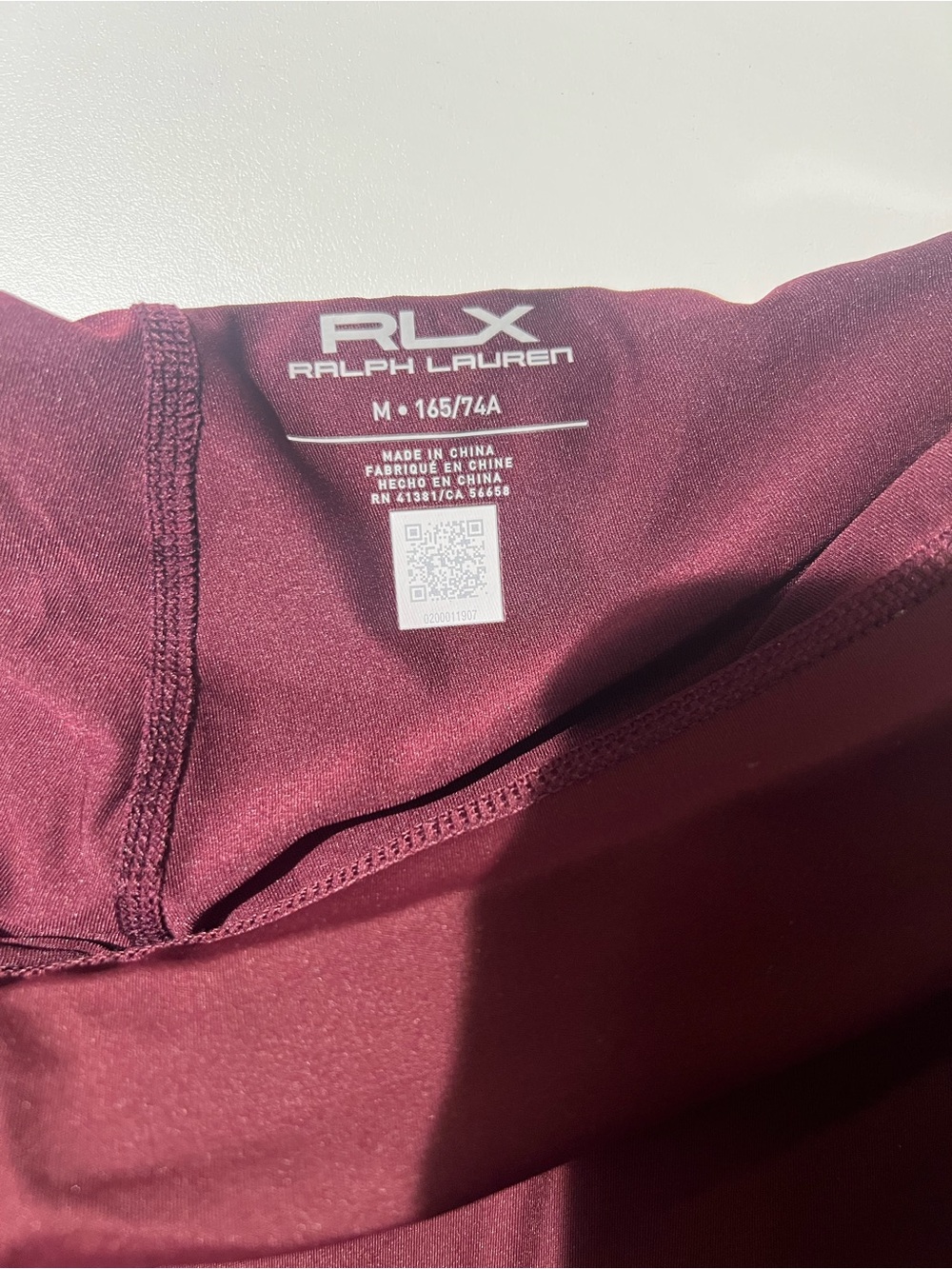 Ralph Lauren RLX Maroon Athletic Mini Skirt with Patterned Side Panels - Picture 3 of 3